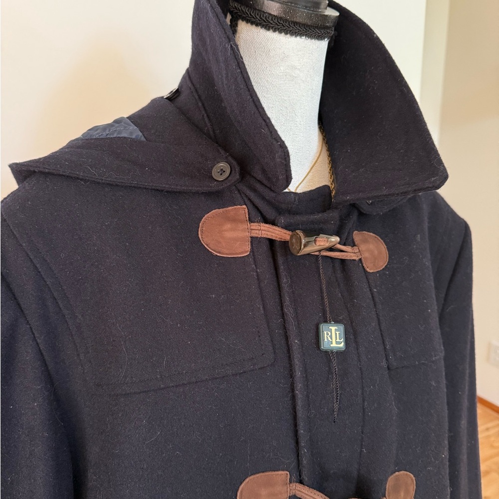 NWT -Ralph Lauren navy coat with brown toggles - Picture 7 of 12